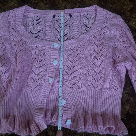 Pink Knit Cropped Cardigan - Picture 2 of 2